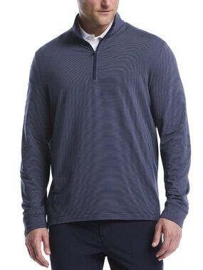 Ben Hogan Big Men's Performance Long Sleeve Feeder Stripe Golf Mock Neck